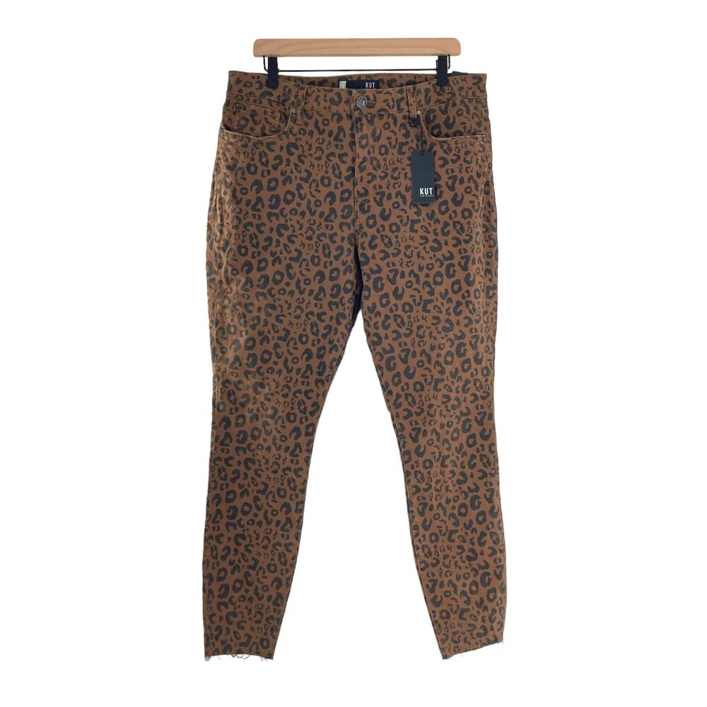 Kut from the Kloth Donna Leopard Skinny Pant Brown Black
